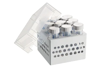 艾本德儲(chǔ)存盒 3 × 3, 可放置 9  個(gè) 50  mL 試管和 4  個(gè) 15  mL 試管，2  件，高 127  mm，5  英寸，聚丙烯材料，可耐受最低 -86  °C，高溫高壓滅菌，帶蓋子
